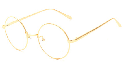 Korean Retro Full Rim Gold Eyeglass Frame Nerd Thin Metal Pretty Style Vintage Spectacles Round Computer Unisex Black Gold1