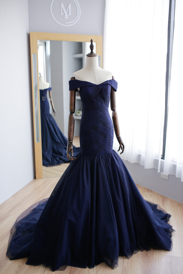 Fashion Off shoulder Navy Evening Prom Dress Mermaid Cheap Tulle Short Sleeves Sweep Train Pageant Formal Gowns Custom, Water melon
Fashion Off shoulder Navy Evening Prom Dress Mermaid Cheap Tulle Short Sleeves Sweep Train Pageant Formal Gowns Custom, Water melon