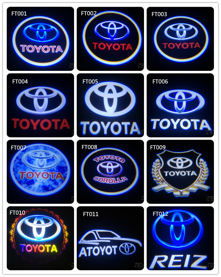 2pcs Door light replace For Toyota Highlander Camry corolla Reize crown Prado Prius Led door logo projector welcome light laser lamp