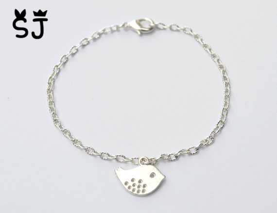 10PCS- B007 Fashion Cute Baby Bird Bracelet Tiny Sparrow Bracelet Small Flying Bird Bracelet Little Swallow Bracelets for Women