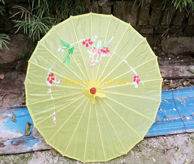 50pcs/lot Shipping free wholesale Wedding Party Hand-painted Flowers colorful silk Cloth parasol Chinese handicraft umbrella