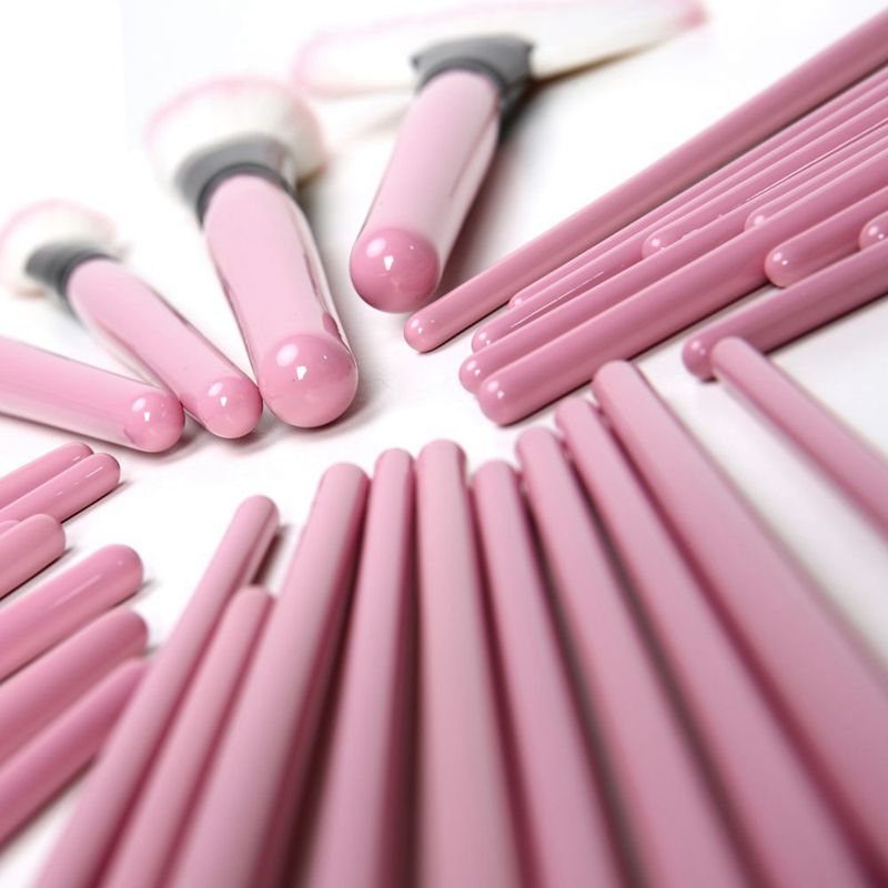 DHL Free Ship 32Pcs Professional Makeup Brushes set pink Cosmetic Brush Set Kit Tool + Roll Up Case 50pcs/lot