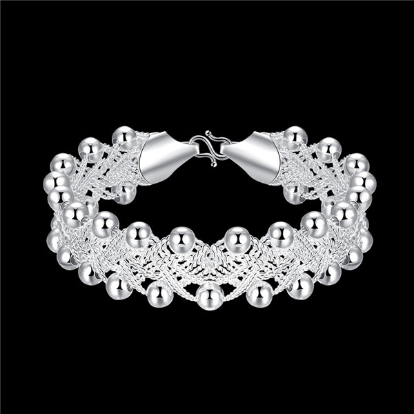Hot sale christmas gift 925 silver Woven Bracelet DFMCH402,Brand new fashion 925 sterling silver plated Chain link bracelets high grade
