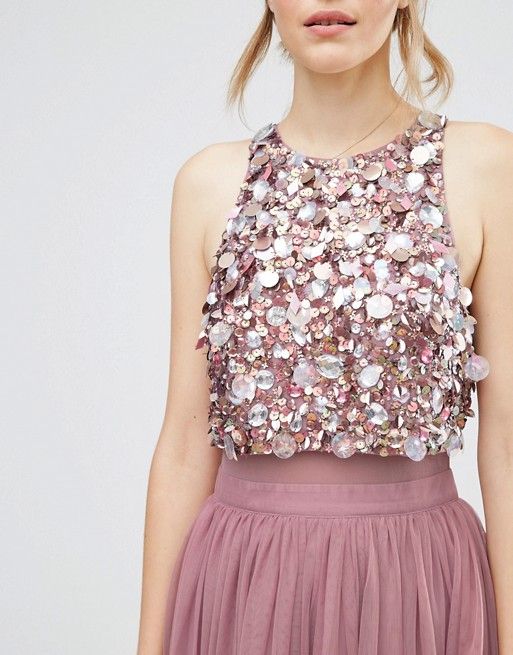 Cheap Tea Length Country Bridesmaids Dresses Sequined Jewel Neck Short Two Pieces Prom Dress Tulle A-e Maid Of Honor Gowns