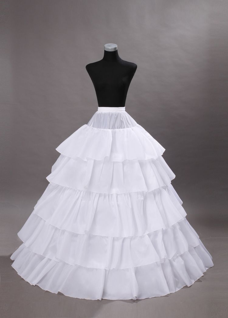 5 Hoops Petticoat Crinoline For Ball Gown Wedding Prom Party Dresses Petticoat Underskirts Slips Bridal Accessories110-120cm Diameter