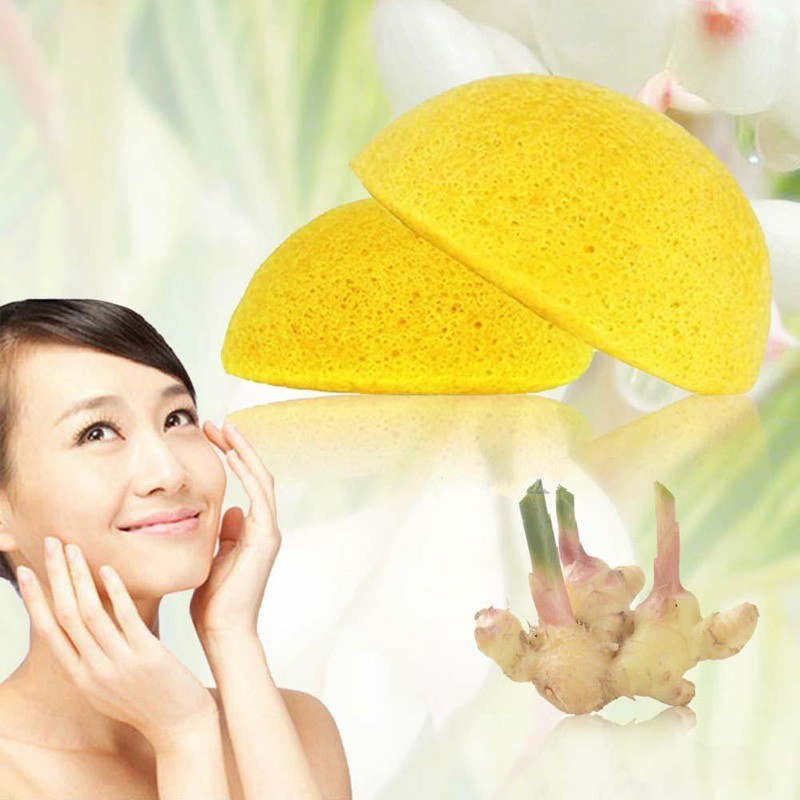 2016 Hot Selling Natural Konjac Konnyaku Facial Puff Face Wash Cleansing Sponge Green Makeup Beauty Tools Free Shipping