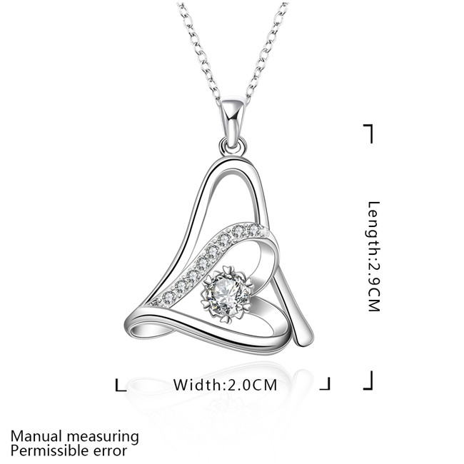 Brand new women's heart shape Pendant Necklace white gemstone sterling silver plated necklace STSN639,fashion 925 silver necklace
