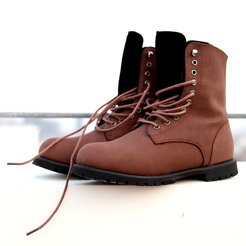 New Arrival Fashion Men's Great Quality Cheap Shoes Brand High Leather Casual Boots Hot Sale Free Shipping, Black
