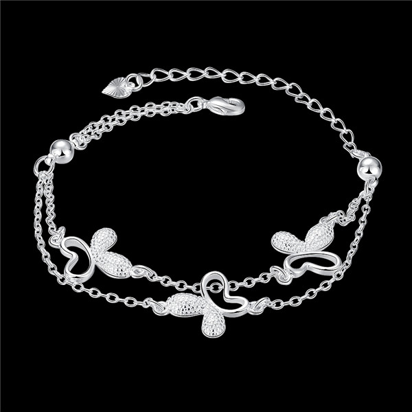 Hot sale christmas gift 925 silver Butterfly Bracelet DFMCH409, Brand new fashion sterling silver plated Chain link bracelets high grade