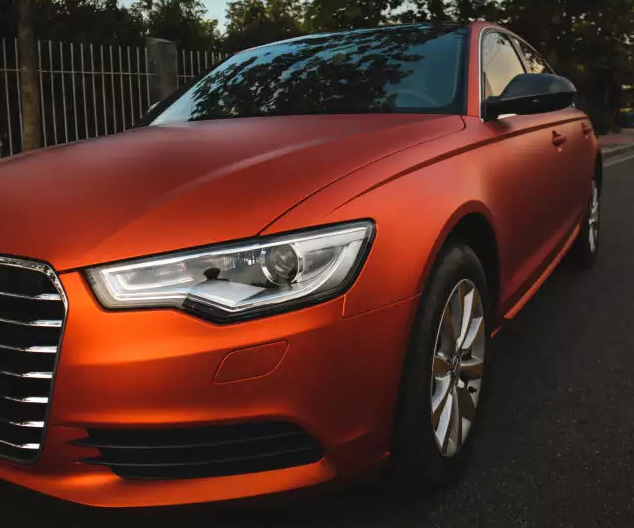 Satin Chrome Matte orange Vinyl Wrap Car Wrap With Air Release whole car wrapping covering foil 1.52x20m/Roll / 4.9ft*66ft