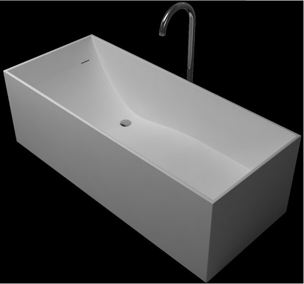 1700x720x540mm Solid Surface Stone Bathtub Rectangular Freestanding Corian Seamless Pure Acrylic Tub RS6514