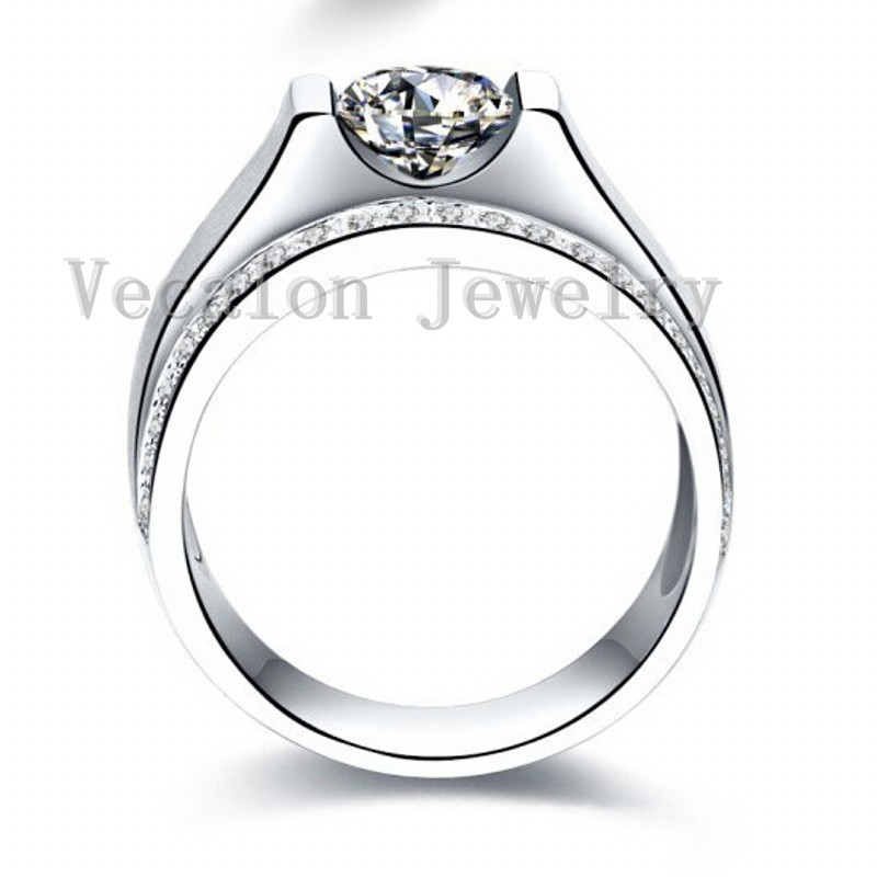 Vecalon 2016 New wedding Band ring for Men 2ct Cz diamond 925 Sterling Silver male Engagement Finger ring fashion Jewelry
