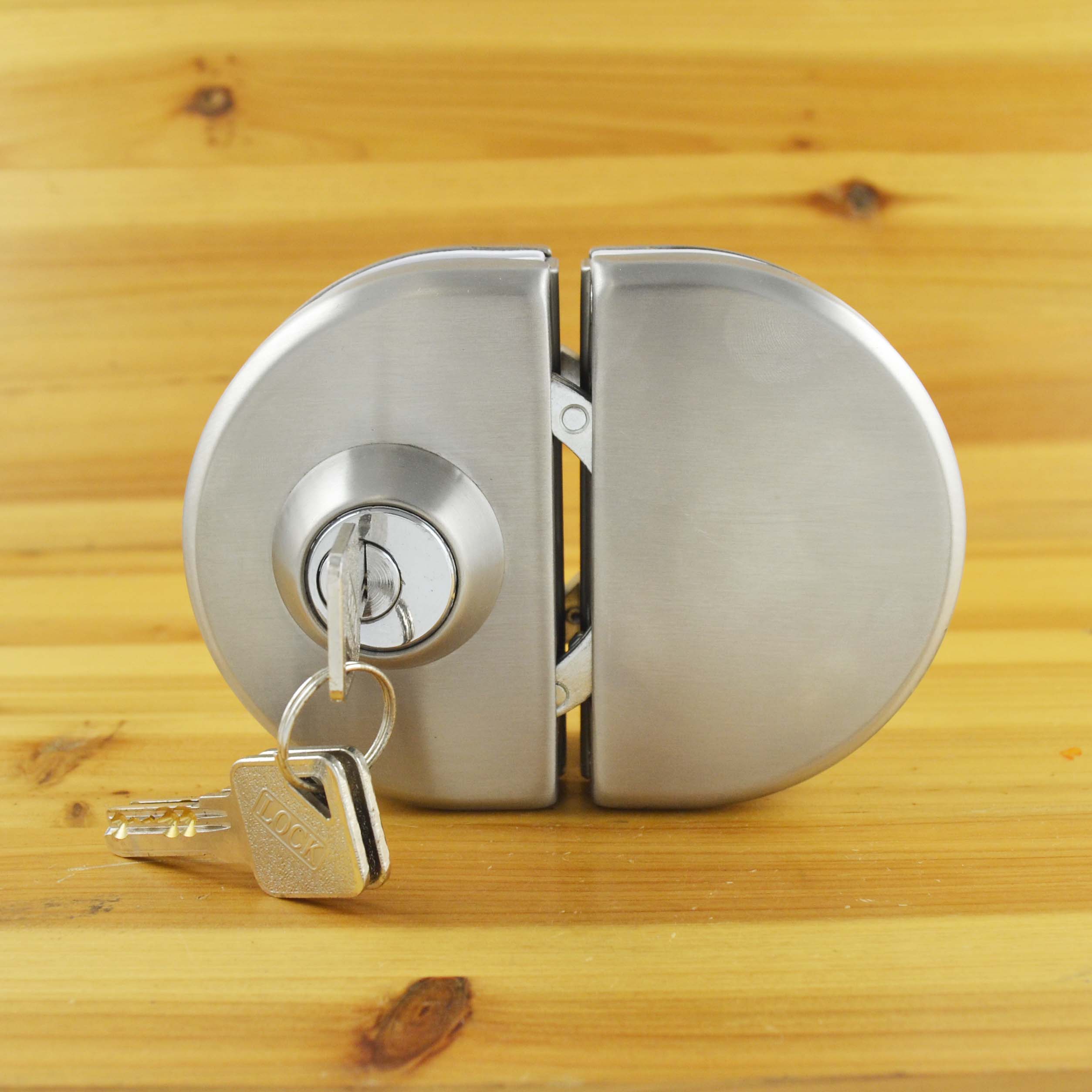 GD03SS Glass Door Lock Stainless Steel without Hole Bidirectional Unlock Key - Knob Frameless Glass Door