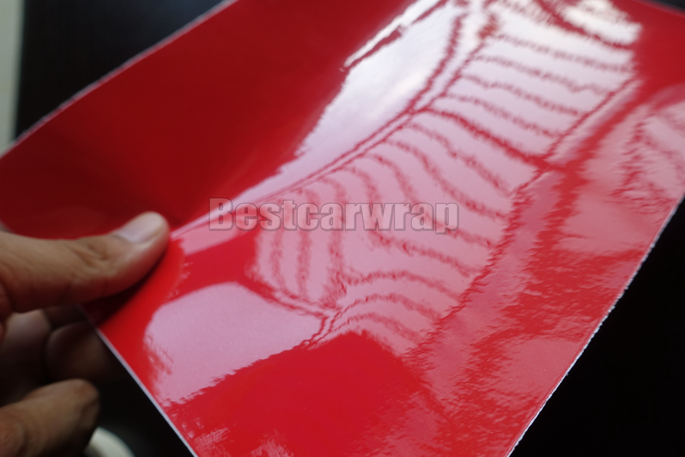 Premium Gloss RED Vinyl wrap High Glossy Car Wrap Film with air Bubble Free vehicle wrap With 3 layers Size:1.52*20M/Roll 4.98x66ft Low tack glue