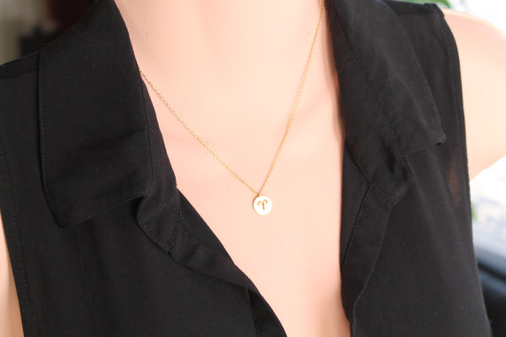30PCS Ariel Necklace Signs 12 Zodiac Constellations Necklace Horoscope Astrology Disc Goat Necklaces for Birthday Gift Coin Jewelry