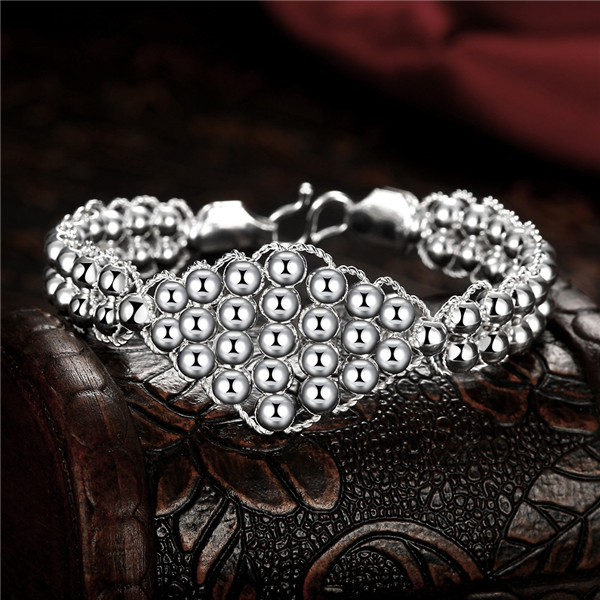 Hot sale gift 925 silver Diamond bracelets transfer beads DFMCH398, Brand new fashion 925 sterling silver Chain link bracelets high grade