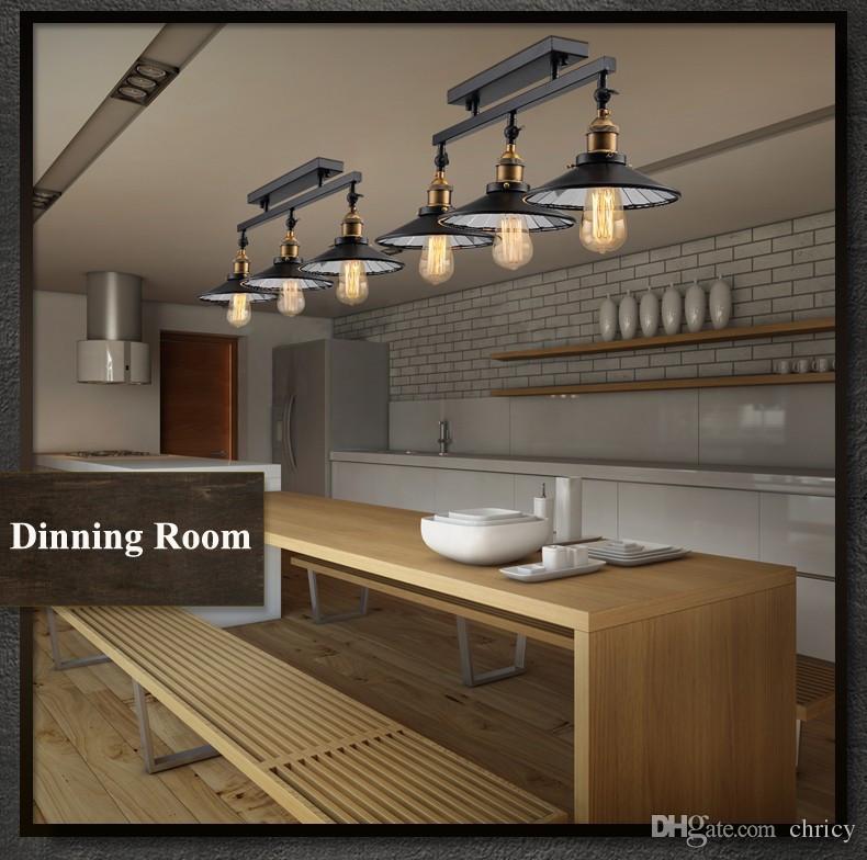 Anqitue led ceiling light vintage pendant lights loft industrial home lighting American countryside restaurant 3 heads chandelier