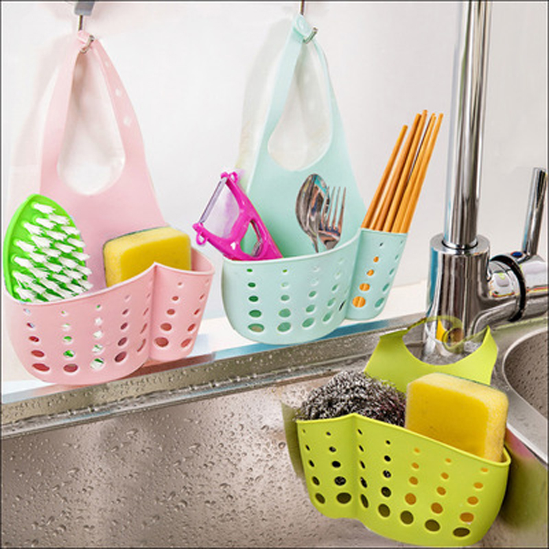 wholesale portable home hanging drain bag basket bath storage tools sink holder bathroom accessories holder soap kitchen dish cloth sponge