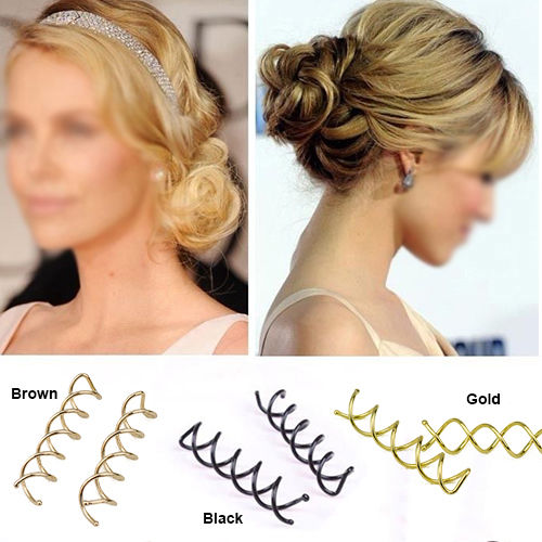 Spiral Spin Screw Pin Hair Clip Hairpin Twist Barrette Black hair accessories Plate Made Tools B Magic Hair SCROO Bridal Styling 1000pcs