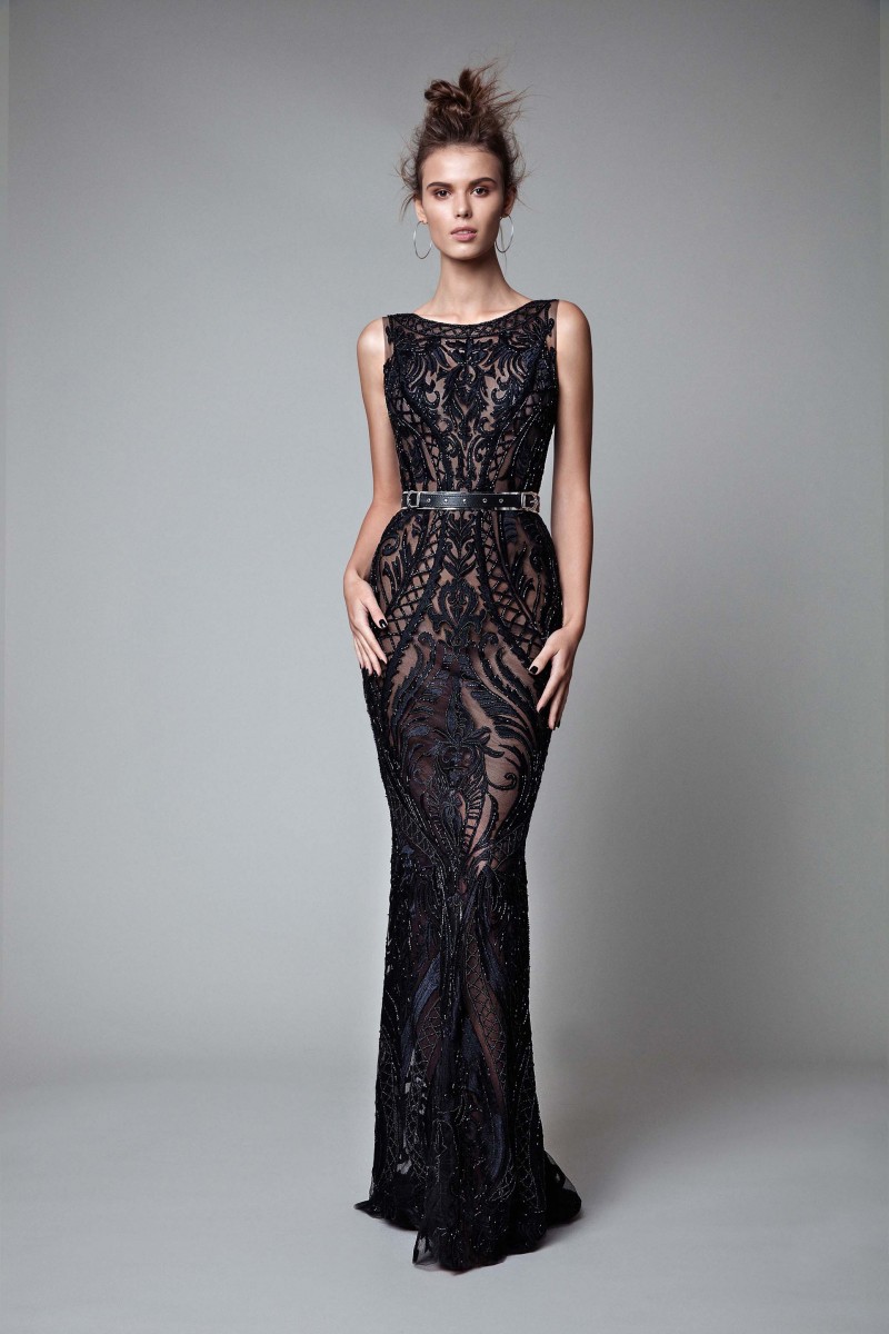 Berta Beading Backless Evening Dresses Black Full Lace Mermaid Prom Gowns Floor Length Formal Dress Custom Made