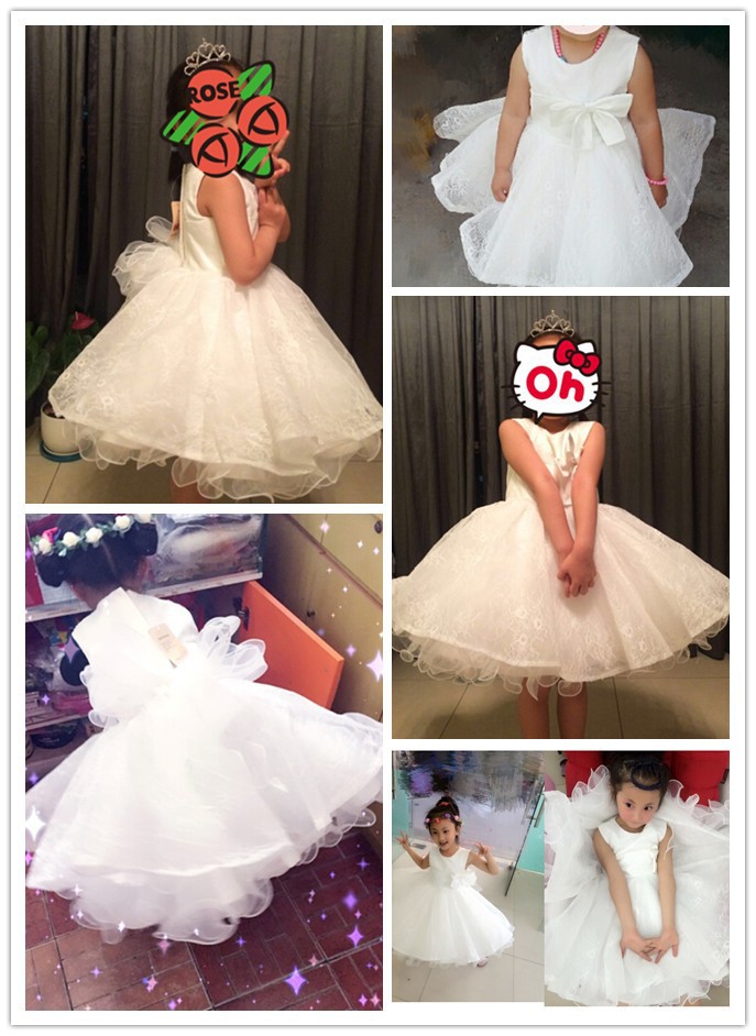 Noble white bow baptism christening gown,New born baby girls/infant princess Tutu birthday dresses,batizado,bapteme