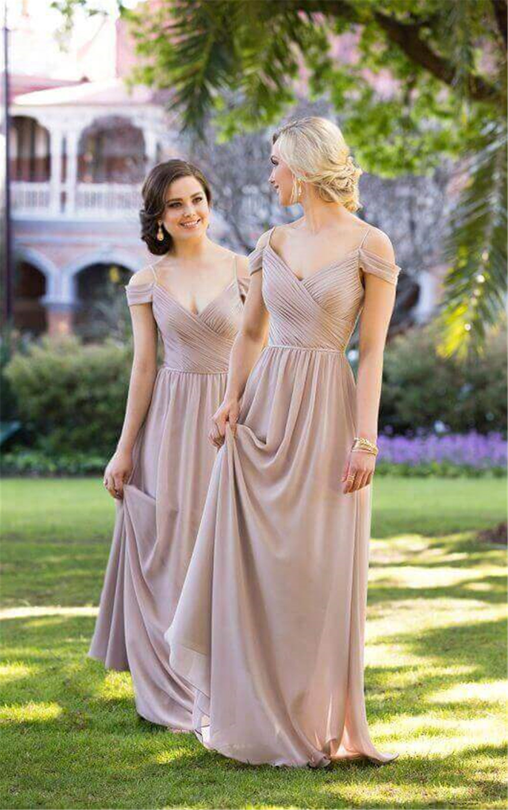 Long Off-the-shoulder Sexy Brown Chiffon Bridesmaid Dresses Spaghetti Straps Nude wedding party dress vestidos dama de honor
Long Off-the-shoulder Sexy Brown Chiffon Bridesmaid Dresses Spaghetti Straps Nude wedding party dress vestidos dama de honor