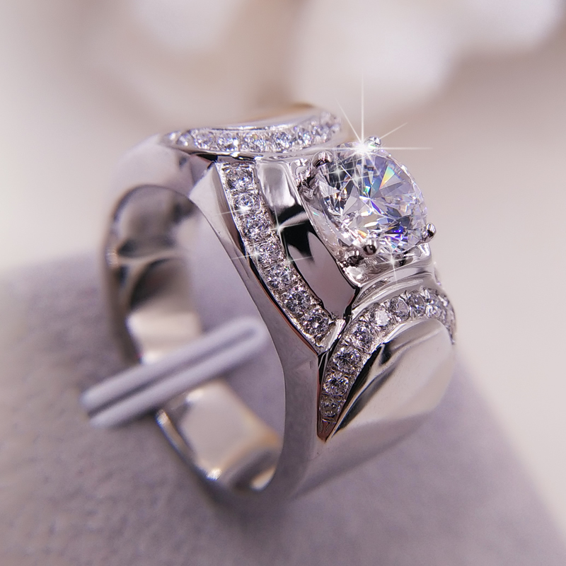 Sterg Sier Wedding Ring with Round Cut White Sapphire CZ Dia (Size 8/9/10/11/12/13) 11ee