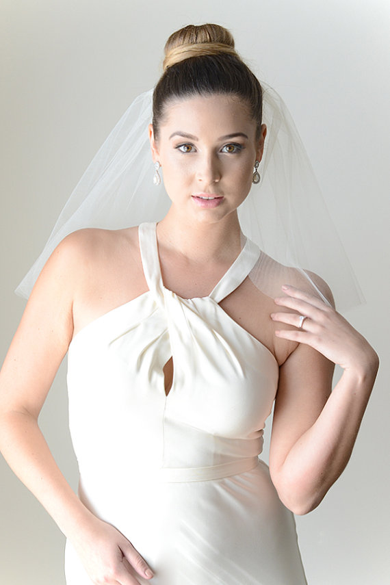 New Hight Quality Best Sale One Layer Romantic shoulder White Ivory Cut Edge Veil Bridal Head Pieces For Wedding Dresses