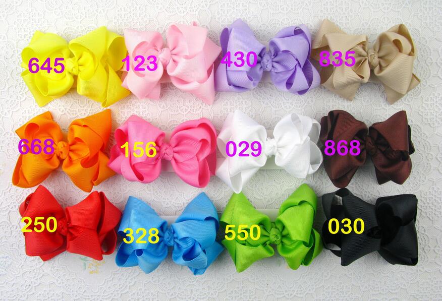 baby girls Solid Hairband Grosgrain Ribbon Hair Bows Two Layer Hairbow Women Fashion headband Hair Accessories 30pcs/