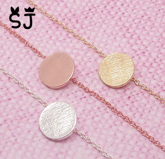 30PCS Brushed Round Circle Bracelet Tiny Disk Coin Bracelet Geometric Disc Dot Bracelet Simple Pie Bracelets for Women