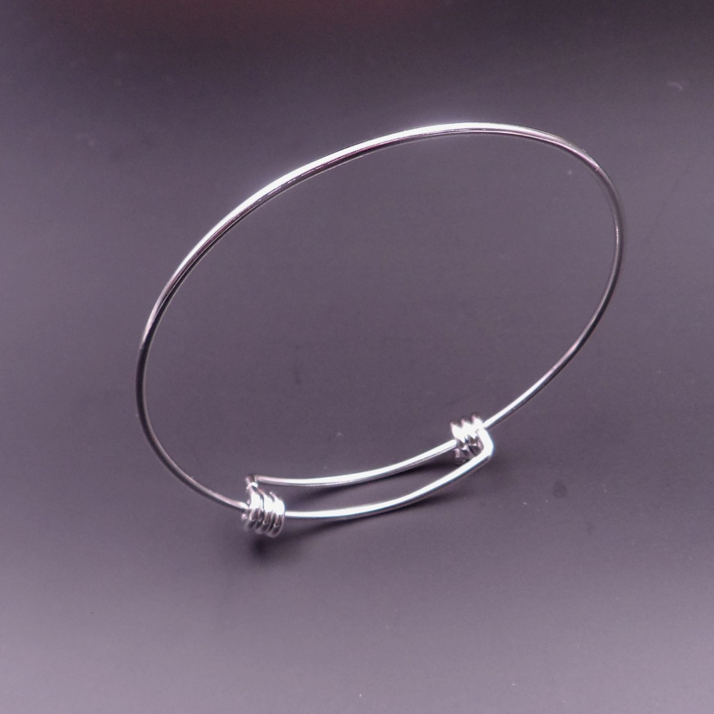 in bulk 5pcs lOT stainless steel Silver Adjustable Bangle Bracelet Fashion Simple design ball end cuff bangle jewelry findings women gifts