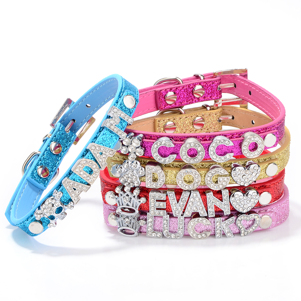 20PCS/lot 5Colors PU Leather Sparkly Pet Cat Dog Collar With Slide Bar Fit for 10mm diy slide letter & slide charm
20PCS/lot 5Colors PU Leather Sparkly Pet Cat Dog Collar With Slide Bar Fit for 10mm diy slide letter & slide charm