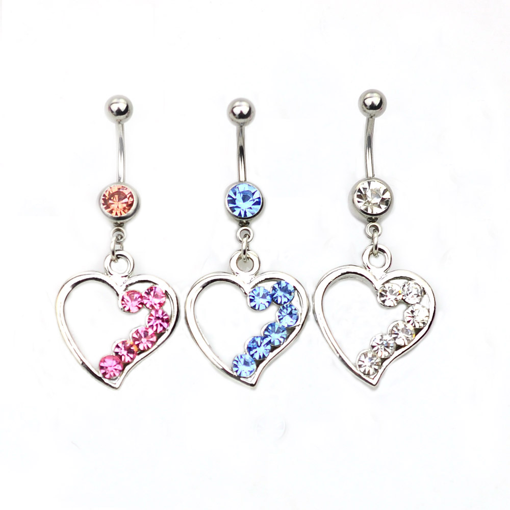 D0359 ( 3 colors ) Mix colors heart style style Belly Button ring Navel Rings Body Piercing Jewelry Dangle Accessories Fashion Charm 10PCS, Silver 
D0359 ( 3 colors ) Mix colors heart style style Belly Button ring Navel Rings Body Piercing Jewelry Dangle Accessories Fashion Charm 10PCS, Silver