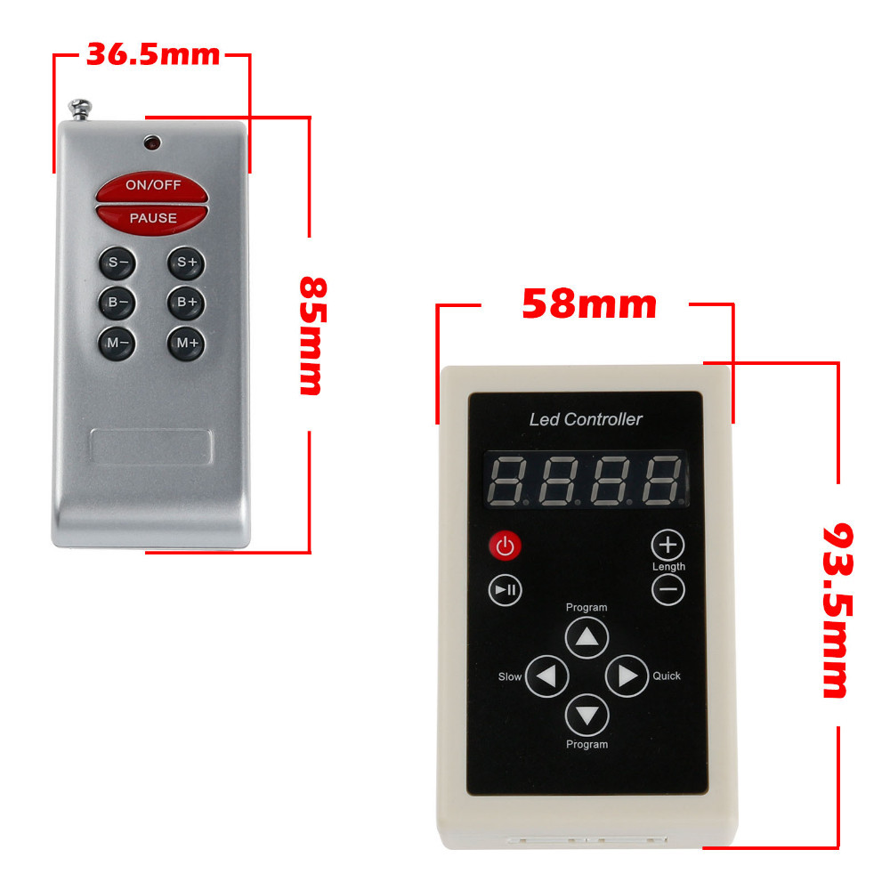 IC 6803 RF RGB LED Controller Remote Wifi for 5050 RGB SMD Magic Dream Color Chasing LED Strip Light 133 Program - view 3