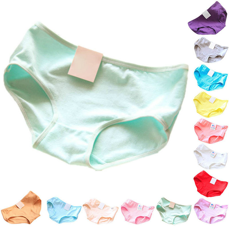 Wholesale-Promotion Sexy Lady Womens Cotton Underwear Briefs Panties Knickers Lingerie Candy Color