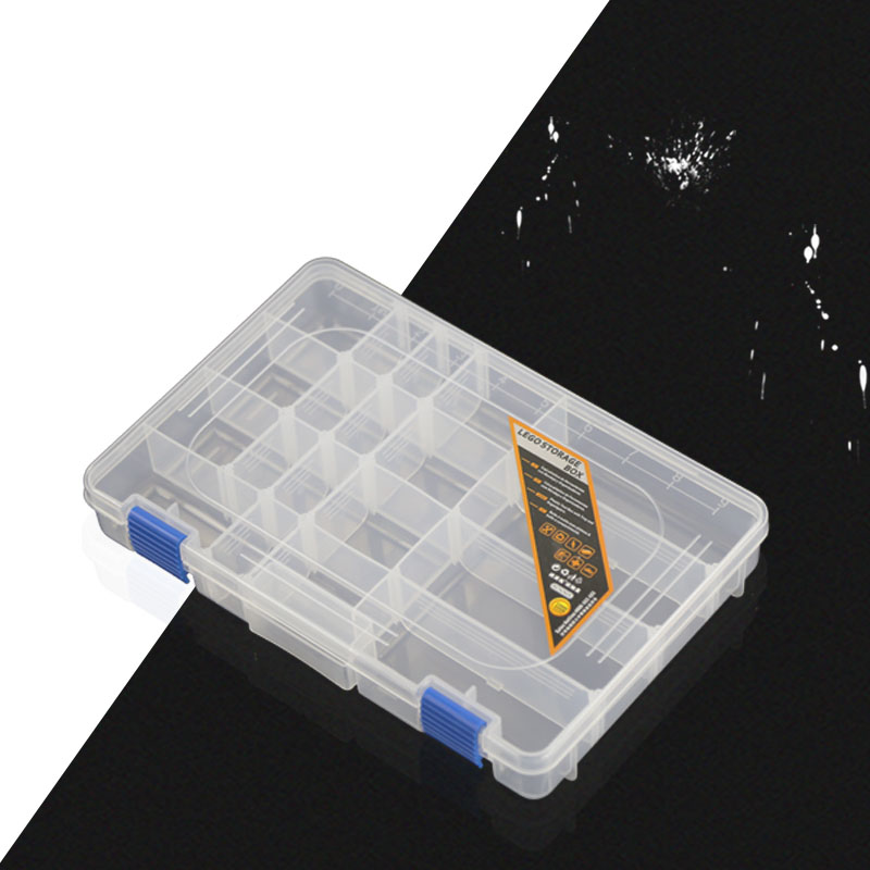 transparent grid PP storage box Category Sealed bin Home case office Chip box part Removable jewelry tool box