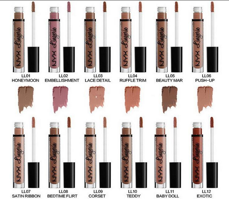 NYX lip lingerie liquid Matte Lip Cream Lipstick 12 colors Charming Long-lasting Brand Makeup Lipsticks Lip Gloss free shipping, Mix 12 colors
NYX lip lingerie liquid Matte Lip Cream Lipstick 12 colors Charming Long-lasting Brand Makeup Lipsticks Lip Gloss free shipping, Mix 12 colors