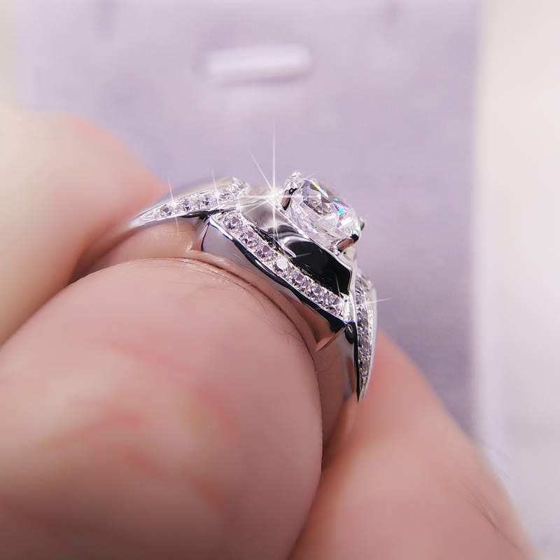 Sterg Sier Wedding Ring with Round Cut White Sapphire CZ Dia (Size 8/9/10/11/12/13) 11ee