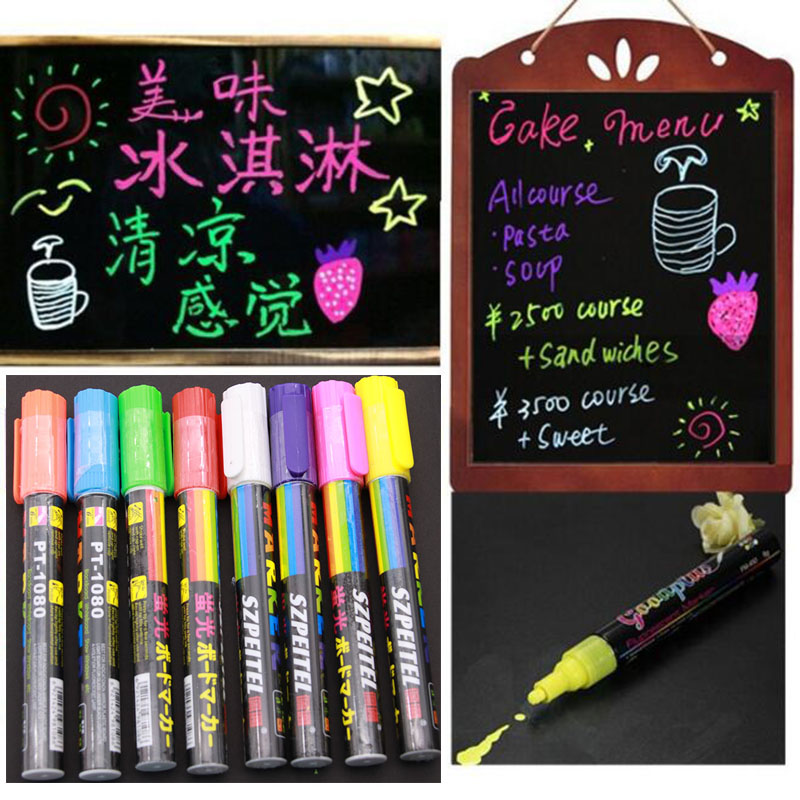 Wholesale- 8pcs Luminous Color Highlighter Fluorescent Liquid Chalk Marker Neon Pen Led Wordpad 6mm
Wholesale- 8pcs Luminous Color Highlighter Fluorescent Liquid Chalk Marker Neon Pen Led Wordpad 6mm