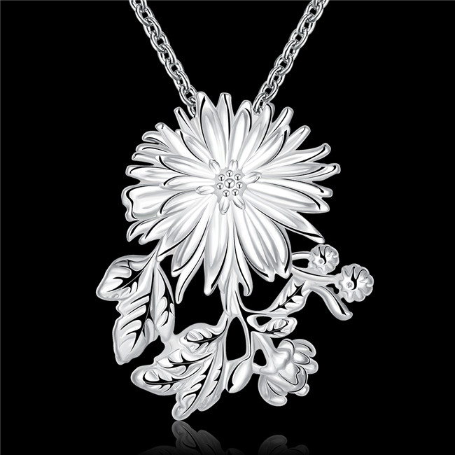 Hot sale round shape hollow Pendant necklace white gemstone sterling silver plate necklace STSN747,fashion 925 silver necklace factory