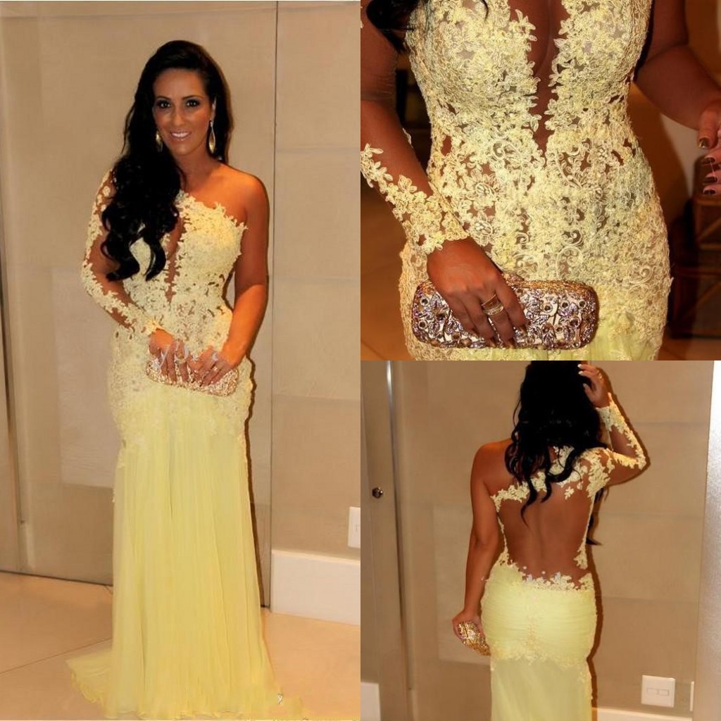 New 2017 Evening Gowns With Long Sleeves Formal Gowns Mermaid Dubai Lace Indian Celebrity Evening Dresses Long Women Arabic Custom Made, Yellow
New 2017 Evening Gowns With Long Sleeves Formal Gowns Mermaid Dubai Lace Indian Celebrity Evening Dresses Long Women Arabic Custom Made, Yellow