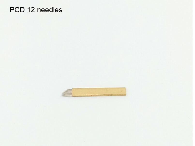 Permanent Eyebrow Makeup Manual Tattoo Bevel Blades 12 Needles for Microblding Pen s 100Pcs/lot