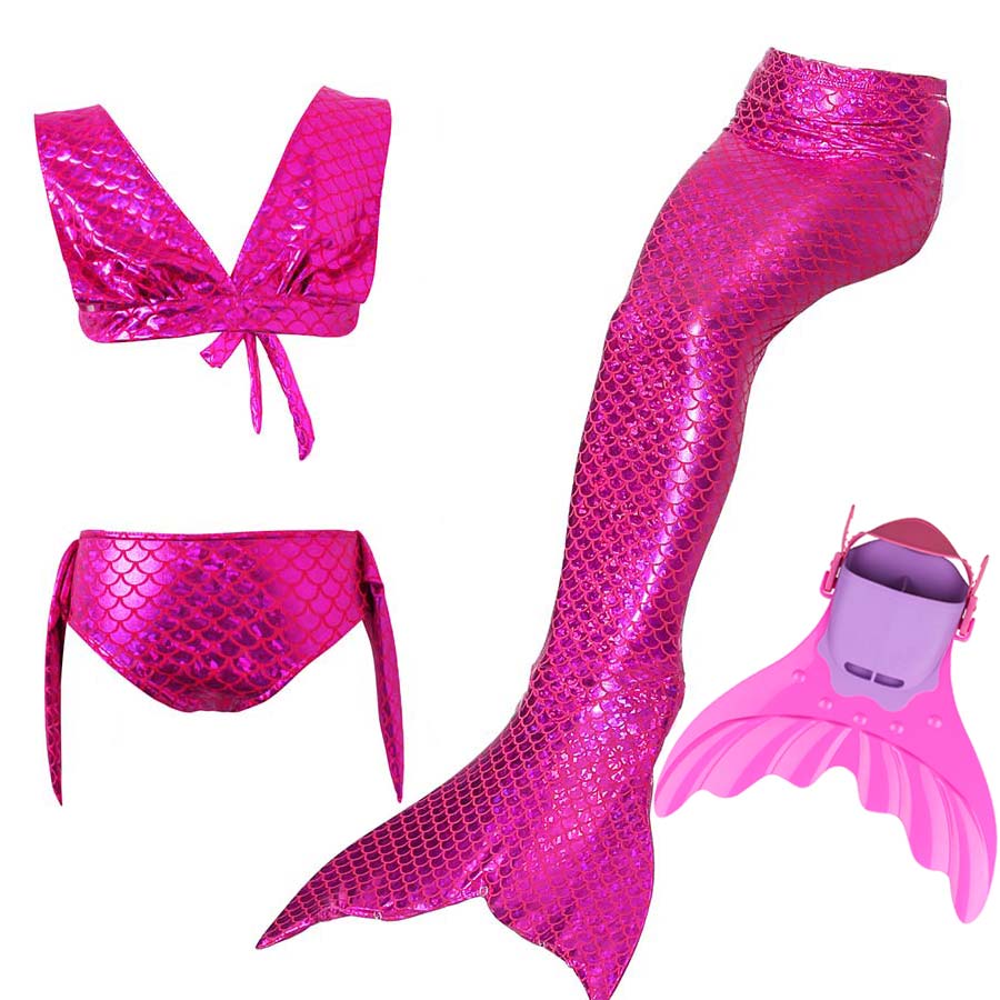 24 Colors 4pcs Set Children Baby Kids Swimming Mermaid Tail with Monofin Costume Cosplay Outfit Clothing for Girls Mermaid Tails Swimming