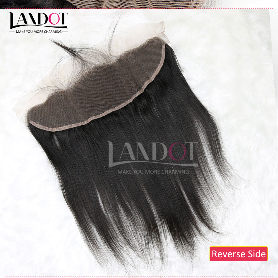 Lace Frontal Closure Brazilian Malaysian Indian Peruvian Cambodian Straight Virgin Human Hair Top Full Lace Closures Ear To Ear 13x4 Size