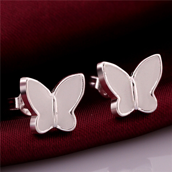 Brand new sterling silver Glossy butterfly earrings DFMSE563 women's 925 silver Dangle Chandelier earrings wedding gemstone faxtory direct