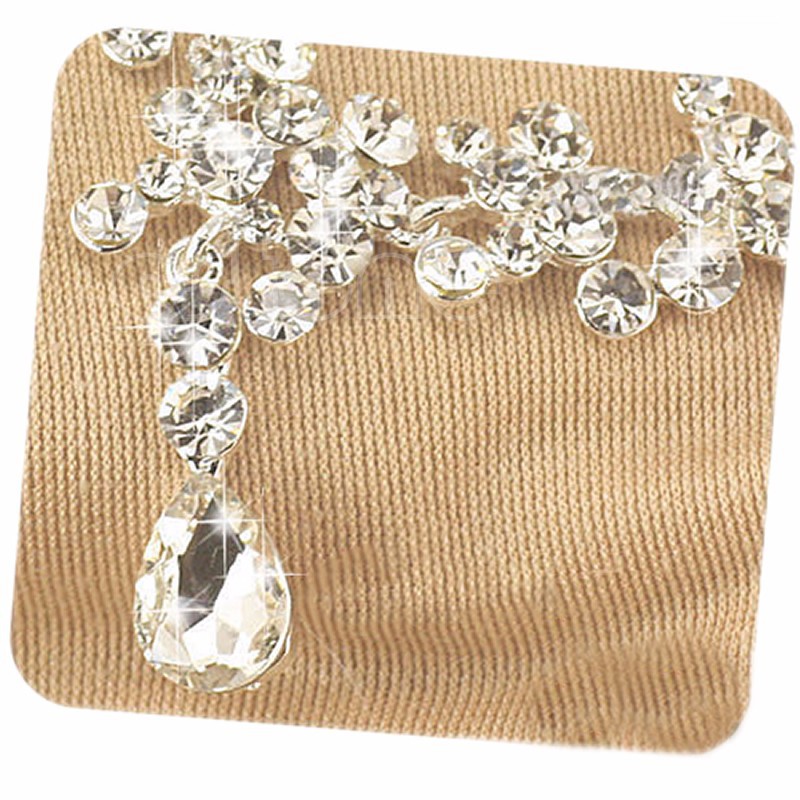 New Women Fashion Bridal Jewelry Rhinestone Crystal Drop Necklace Earring Plated Jewelry Set Ear Clip Needle Wedding Earrings Pendant