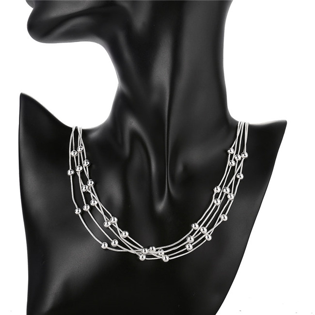 High grade 925 sterling silver Five-line light-soo piece jewelry set DFMSS063 brand new Factory direct 925 silver necklace bracelet