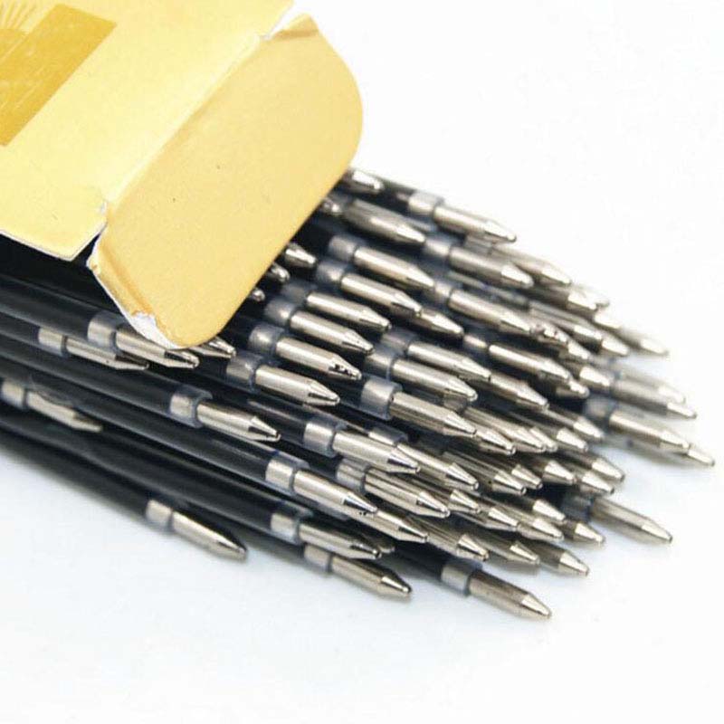 100pcs/lot 0.7mm Ballpoint Pen Refill Suitable for Retractable Pen Black/BlueRed Ink Pen Refills Writing Supplies Papelaria