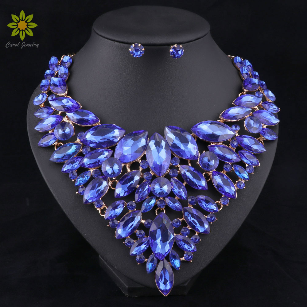 6Colors Fashion Nigerian Wedding African Beads Jewelry Sets Crystal Necklace Earrings Set Party Wedding Dubai Jewelry Set, Gold
6Colors Fashion Nigerian Wedding African Beads Jewelry Sets Crystal Necklace Earrings Set Party Wedding Dubai Jewelry Set, Gold