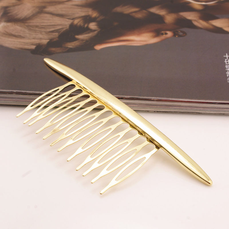 Elegant Baroque Style Gold Metal Moon Hair Clip Hair Comb Hair Barrettes Accesso #R509